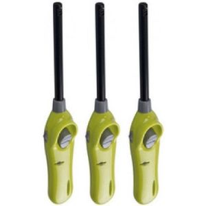 Set van 3x stuks navulbare bbq aanstekers lime groen 26 cm - Aansteker bbq