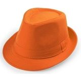 6x Oranje trilby hoedjes voor volwassenen - Verkleedhoofddeksels
