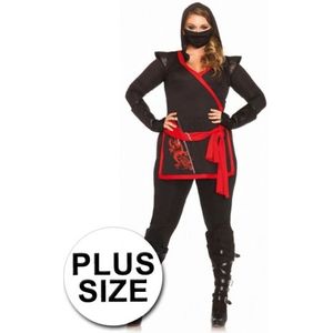 Ninja dames kostuum 4 delig grote maat - Carnavalskostuums