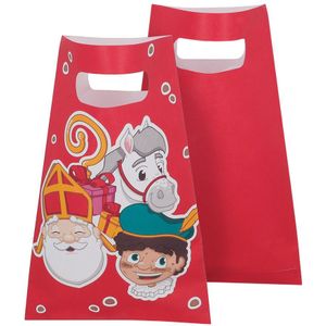 Sinterklaas papieren uitdeelzakjes 10x stuks 23 x 15 cm - Uitdeelzakjes