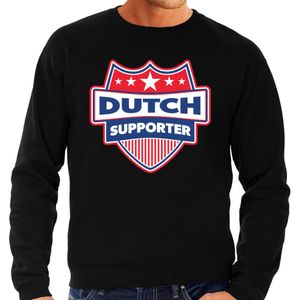 Nederland  / Dutch schild supporter sweater zwart voor heren - Feesttruien