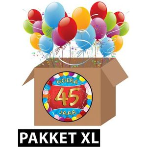 45 jaar party artikelen pakket XL - Feestpakketten