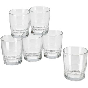 6x Stuks waterglazen/drinkglazen transparant 256 ml - Glazen - Drinkglas/waterglas/tumblerglas