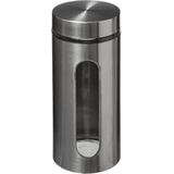2x Stuks Voorraadbussen/Voorraadpotten 1,25L RVS met Deksel