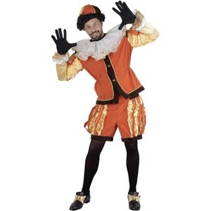 Piet verkleed kostuum luxe 4-delig - oranje - polyester - pietenpak voor volwassenen - Carnavalskostuums