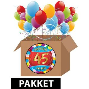 45 jaar party artikelen pakket - Feestpakketten