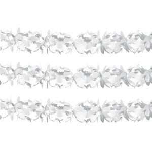 Set van 5x stuks witte feest slingers van 6 meter - Feestdecoratievoorwerp