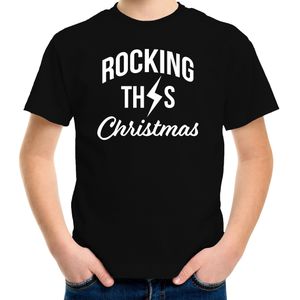 Rocking this Christmas Kerst t-shirt zwart voor kinderen - kerst t-shirts kind