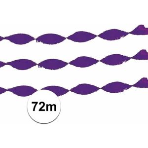 3x Crepe papieren slingers paars 24 m - Feestslingers
