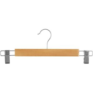 5Five Kledinghangers - voor broeken - 3ST - 34 x 12 cm - naturel - klemhanger