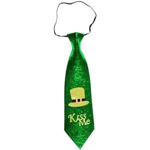 Feest St Patricks Day Kiss Me stropdas - Verkleedstropdassen