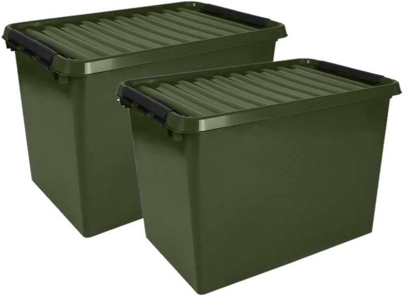 Sunware Opslagbox met deksel - 2x stuks - 72 L - 60 x 40 x 42 cm