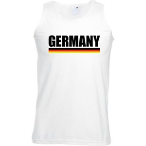 Wit Duitsland supporter singlet shirt/ tanktop heren - Feestshirts