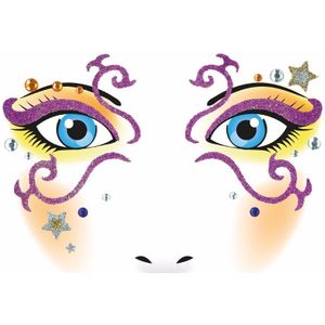 Gezicht glitter plakkers prinses - Verkleed tatoeages