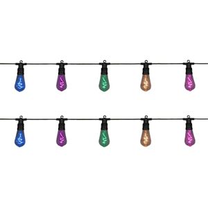 2x stuks feestverlichting snoeren 10m gekleurde LED verlichting - Lichtsnoer voor buiten