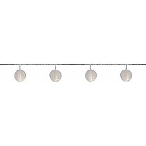 2x Feest tuinverlichting snoer 7,2 meter witte lampion/lantaarn LED verlichting - Lichtsnoer voor buiten