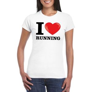 I love running t-shirt wit dames - Feestshirts