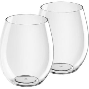 12x Sapglazen/waterglazen 39 cl/390 ml van onbreekbaar transparant kunststof - Drinkglazen