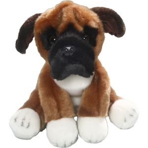 Knuffeldier Boxer hond - zachte pluche stof - premium kwaliteit knuffels - 23 cm - Knuffel huisdieren
