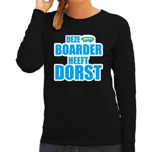 Apres ski trui Deze snowboarder heeft dorst zwart  dames - Wintersport sweater - Foute apres ski out - Feesttruien