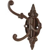 Wandplaat - 6x - met 3 haken - 23 cm - gietijzer - wand kapstok - Kapstokken