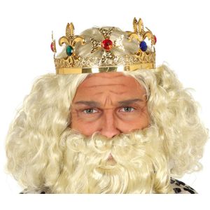 Verkleed kroon voor volwassenen - goud - metaal - koning - koningsdag/carnaval - Verkleedhoofddeksels