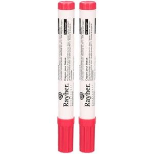 2x stuks textiel marker fuchsia met dikke punt - Textielstiften