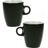 Set van 18x stuks koffie kopjes/bekers zwart 190 ml - Bekers