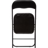 5Five Klapstoel met pvc zitting - 2x stuks - zwart - 44 x 48 x 79 cm - metaal - Klapstoelen