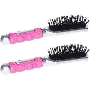Hairmaster - Haarborstel - Zilver - 2x - 23 x 5 cm - Kunststof