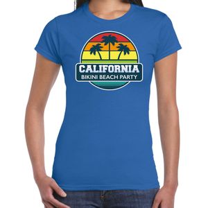 California zomer t-shirt / shirt California bikini beach party blauw voor dames - Feestshirts