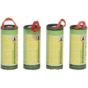 Insecten/vliegen vang plakstrips/kleefstrips - 4x stuks - ongedierte bestrijden - Insectwerende middelen - Ongediertebestrijding