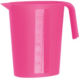 Maatbeker - fuchsia roze - 1,75 liter - kunststof - L22 x H20 cm - Maatbekers