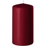 2x Bordeauxrode cilinderkaarsen/stompkaarsen 6 x 15 cm 58 branduren - Geurloze kaarsen bordeauxrood - Woondecoraties