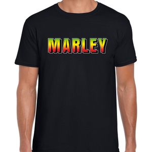 Marley fun tekst t-shirt zwart heren - Feestshirts