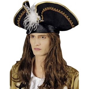 Piratenhoed met hoofdband - zwart - voor volwassenen - Verkleed hoeden - Verkleedhoofddeksels
