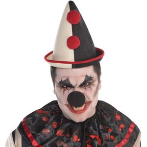 Verkleed neus horrorclown - fopneus - zwart - Halloween verkleed accessoires - Verkleedneuzen