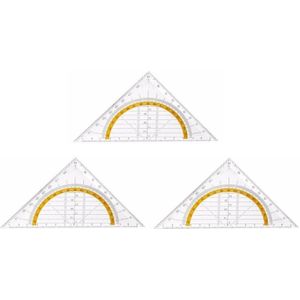3x Wiskunde driehoek 14 cm - Geodriehoeken