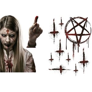 Horror raamstickers bezeten meisje - 30 x 40 cm - herbruikbaar - Halloween thema decoratie/versierin - Feeststickers