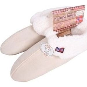 Beige heren huis pantoffels/sloffen met bontvoering - Sloffen - volwassenen