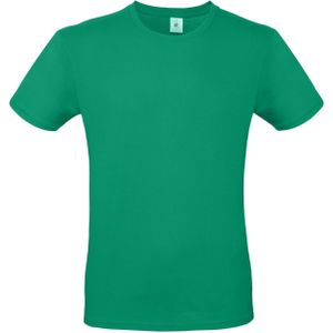 Set van 2x stuks groen basic t-shirt met ronde hals voor heren van katoen, maat: XL (54) - T-shirts