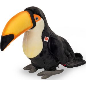 Knuffeldier Toekan - zachte pluche stof - premium kwaliteit knuffels - zwart/geel - 60 cm - vogels - Vogel knuffels