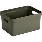 Sunware Opbergbox Sigma - 8x stuks - kunststof - donkergroen - 5 liter - 25,2 x 18 x 12,2 cm - Opber - Opbergbox