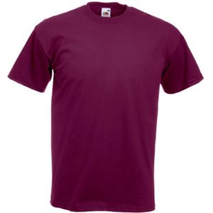 Set van 2x stuks donker rode t-shirts met korte mouwen voor heren, maat: XL (42/54) - T-shirts