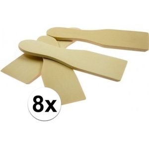 Gourmet / gourmetten mini spatels van hout 8 stuks
