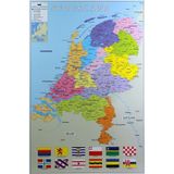 Muur decoratie aardrijkskunde topografie Nederland poster - Posters