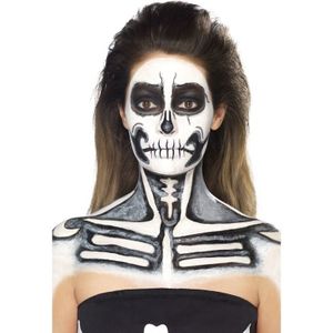Skelet halloween schmink kit zwart wit - Schmink