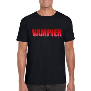 Halloween vampier tekst t-shirt zwart heren - Carnavalskostuums