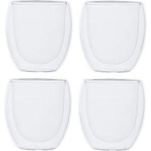 Set van 6x dubbelwandige koffieglazen/cappuccino glazen 300 ml - Koffie- en theeglazen