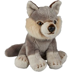 Pluche Knuffel Dieren Wolf 15 cm - Speelgoed Wolven Knuffelbeesten